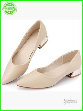 Chunky Low Block Heels Work Pumps Comfortable Dress Wedding Shoes Party Office